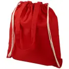 Plecak Eliza wykonany z bawełny o gramaturze 240 g/m² ze sznurkiem ściągającym kolor czerwony