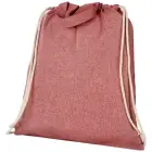 Plecak Pheebs z bawełnianym sznurkiem ściągającym z recyklingu o gramaturze 150 g/m² kolor heather red