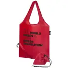Sabia składana torba z długimi uchwytami z tworzywa RPET - kolor czerwony