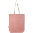 Pheebs torba na zakupy o pojemności 9 l z bawełny z recyklingu o gramaturze 150 g/m² i z przednią kieszenią - czerwony
