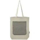 Pheebs torba na zakupy o pojemności 9 l z bawełny z recyklingu o gramaturze 150 g/m² i z przednią kieszenią - czarny