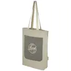 Pheebs torba na zakupy o pojemności 9 l z bawełny z recyklingu o gramaturze 150 g/m² i z przednią kieszenią - czarny
