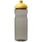 Bidon H2O Eco o pojemności 650 ml z wypukłym wieczkiem kolor ciemnografitowy i żółty