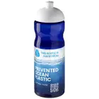 Bidon H2O Eco o pojemności 650 ml z wypukłym wieczkiem kolor niebieski i biały