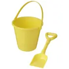 Wiaderko z łopatką Tides z plastiku z recyklingu - kolor żółty