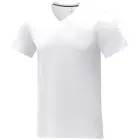 Koszulka damska Somoto z krótkim rękawem i kołnierzem w serek kolor biały / XXL