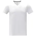 Koszulka damska Somoto z krótkim rękawem i kołnierzem w serek kolor biały / L