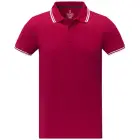 Męska koszulka polo Amarago z kontrastowymi paskami i krótkim rękawem kolor czerwony / S