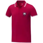 Męska koszulka polo Amarago z kontrastowymi paskami i krótkim rękawem kolor czerwony / S