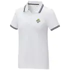Damska koszulka polo Amarago z kontrastowymi paskami i krótkim rękawem kolor biały / XS