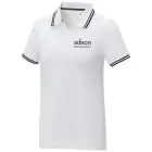 Damska koszulka polo Amarago z kontrastowymi paskami i krótkim rękawem kolor biały / M