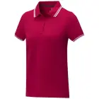 Damska koszulka polo Amarago z kontrastowymi paskami i krótkim rękawem kolor czerwony / M