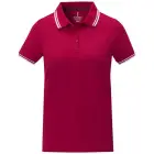 Damska koszulka polo Amarago z kontrastowymi paskami i krótkim rękawem kolor czerwony / M