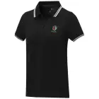 Damska koszulka polo Amarago z kontrastowymi paskami i krótkim rękawem kolor czarny / L