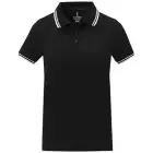 Damska koszulka polo Amarago z kontrastowymi paskami i krótkim rękawem kolor czarny / XS