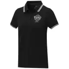 Damska koszulka polo Amarago z kontrastowymi paskami i krótkim rękawem kolor czarny / XS