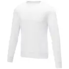 Zenon męska bluza z okrągłym dekoltem kolor biały / XS