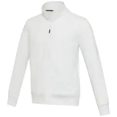 Galena bluza unisex z recyklingu z zamkiem błyskawicznym na całej długości kolor biały / 3XL