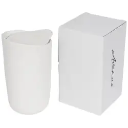 Kubek ceramiczny o podwójnych ściankach Mysa 410 ml - kolor biały