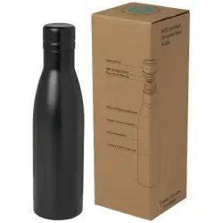 Vasa butelka ze stali nierdzwenej z recyklingu z miedzianą izolacją próżniową o pojemności 500 ml posiadająca certyfikat RCS kolor czarny