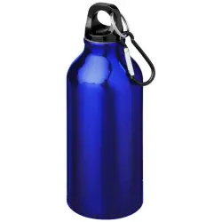 Oregon butelka na wodę z karabińczykiem wykonana z aluminium z recyklingu z certyfikatem RCS o pojemności 400 ml kolor niebieski