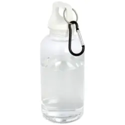 Oregon butelka na wodę o pojemności 400 ml z karabińczykiem wykonana z tworzyw sztucznych pochodzących z recyklingu z certyfi kolor biały