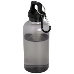Oregon butelka na wodę o pojemności 400 ml z karabińczykiem wykonana z tworzyw sztucznych pochodzących z recyklingu z certyfi kolor czarny