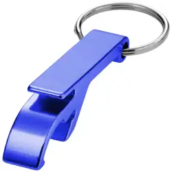 Tao otwieracz do butelek i puszek z łańcuchem do kluczy wykonany z aluminium pochodzącego z recyklingu z certyfikatem RCS kolor niebieski