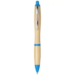 Bambusowy długopis Nash kolor piasek pustyni i jasny niebieski