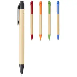 Długopis Berk z kartonu z recyklingu i plastiku kukurydzianego kolor czarny