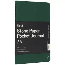 Notatnik kieszonkowy A6 Karst® w miękkiej oprawie z papieru z kamienia – gładki - zielony