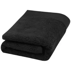 Nora bawełniany ręcznik kąpielowy o gramaturze 550 g/m² i wymiarach 50 x 100 cm - czarny
