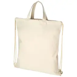 Plecak Pheebs z bawełnianym sznurkiem ściągającym z recyklingu o gramaturze 210 g/m² kolor natural