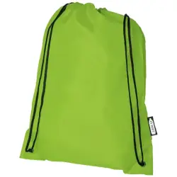 Plecak Oriole ze sznurkiem ściągającym z recyklowanego plastiku PET - zielony