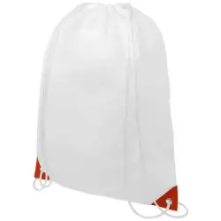 Plecak Oriole ściągany sznurkiem z kolorowymi rogami - kolor biały