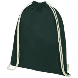 Orissa plecak ściągany sznurkiem z bawełny organicznej z certyfikatem GOTS o gramaturze 100 g/m² - zielony