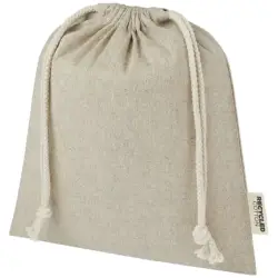 Pheebs torba na prezent z bawełny z recyklingu o gramaturze 150 g/m² i z certyfikatem GRS, średnia o pojemności 1,5 l kolor piasek pustyni
