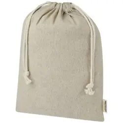 Pheebs torba na prezent z bawełny z recyklingu o gramaturze 150 g/m² i z certyfikatem GRS, duża o pojemności 4 l kolor piasek pustyni