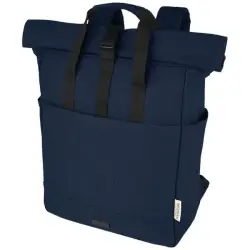 Joey 15-calowy plecak na laptopa z płótna z recyklingu z certyfikatem GRS o pojemności 15 l kolor niebieski