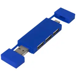 Mulan podwójny koncentrator USB 2.0 - niebieski