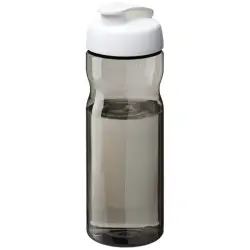 Bidon H2O Eco o pojemności 650 ml z wieczkiem zaciskowym kolor ciemnografitowy i biały