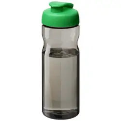Bidon H2O Eco o pojemności 650 ml z wieczkiem zaciskowym kolor ciemnografitowy i jasny zielony