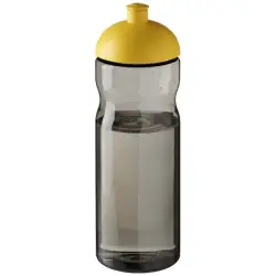 Bidon H2O Eco o pojemności 650 ml z wypukłym wieczkiem kolor ciemnografitowy i żółty