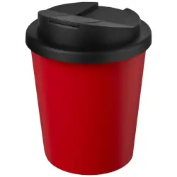 Kubek Americano® Espresso z recyklingu o pojemności 250 ml z pokrywą odporną na zalanie kolor czerwony