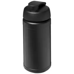 Baseline bidon o pojemności 500 ml z wieczkiem zaciskowym z materiałów z recyklingu kolor czarny