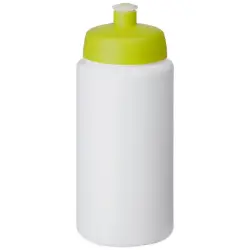 Bidon Baseline® Plus o pojemności 500 ml ze sportowym wieczkiem i uchwytem kolor biały i limonka