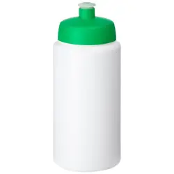 Bidon Baseline® Plus o pojemności 500 ml ze sportowym wieczkiem i uchwytem kolor biały i zielony