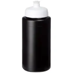 Bidon Baseline® Plus o pojemności 500 ml ze sportowym wieczkiem i uchwytem kolor czarny i biały