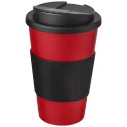 Americano® 350 ml tumbler with grip & spill-proof lid - kolor czerwony