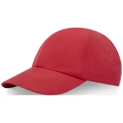 Mica 6 panelowa czapka GRS z recyklingu o młodzieżowym kroju kolor czerwony /